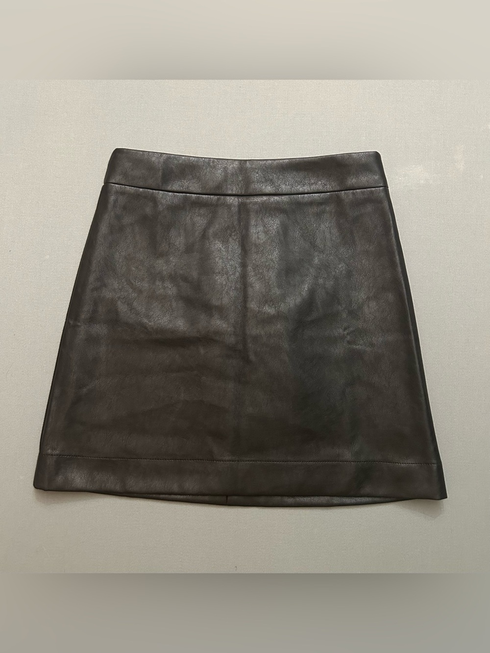 J. Crew Factory‎ Black Faux Leather A-Line Mini Skirt